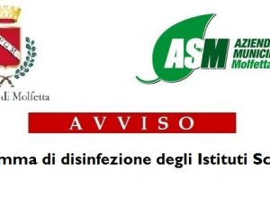 Avviso Asm avviso di disinfezione istituti scolastici