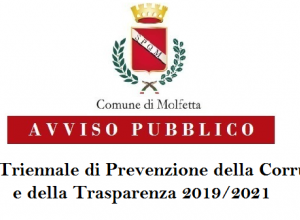 Avviso Pubblico Piano triennale di prevenzione della corruzione e della trasparenza