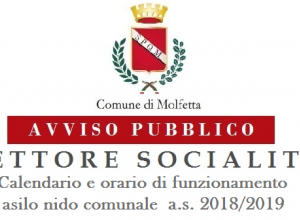 Avviso Pubblico Socialità Calendario e orario funzionamento Nido Comunale 2018 2019