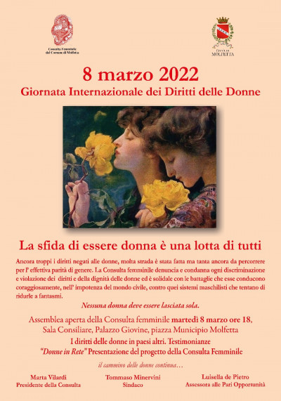 8 marzo 2022. Donne in rete. Presentazione del progetto della Con...