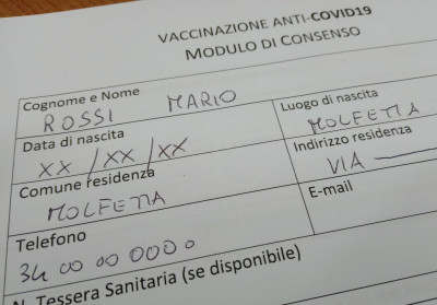 Tempi di attesa ridotti all’hub vaccinale se muniti di Modulo di consen...