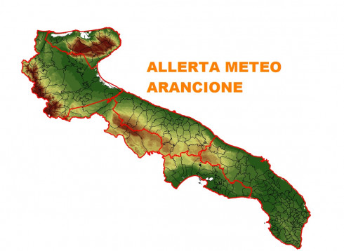 Allerta meteo arancione della protezione civile. Venti forti di burrasca da oggi e per le prossime 46 ore