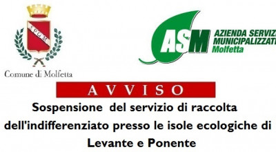 Avviso Asm chiusura temporanea indifferenziato isole ecologiche ponenete e le...