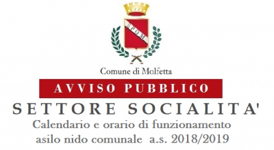 Avviso Pubblico Socialità Calendario e orario funzionamento Nido Comun...