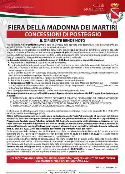 Bando posteggi fiera mad dei martiri 2015 copia Bando posteggi fiera mad dei martiri 2015 copia