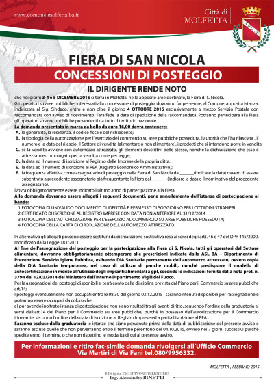 Bando posteggi san nicola 2015 copia Bando posteggi san nicola 2015 copia