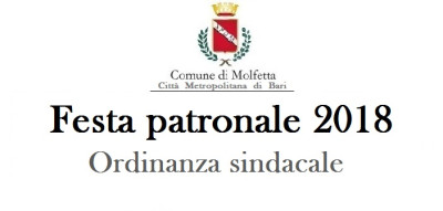 Festa patronale 2018 ordinanza sindacale 1 Festa patronale 2018 ordinanza sindacale 1
