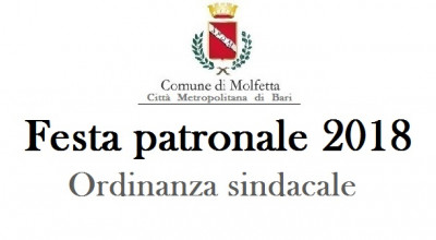 Festa patronale 2018 ordinanza sindacale 1