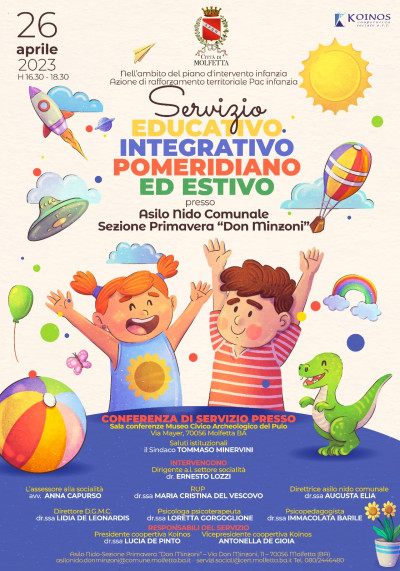 Servizio Educativo Integrativo pomeridiano presso l’Asilo Nido Comunale...