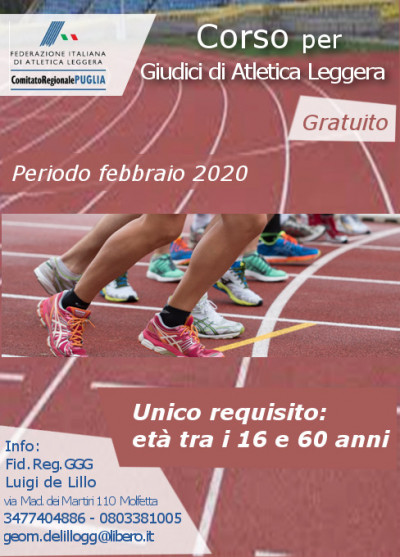 Corso per giudici di gara di atletica a Molfetta