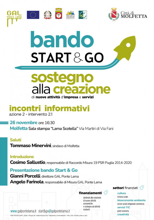 Bando start&go: a Lama Scotella il primo incontro informativo