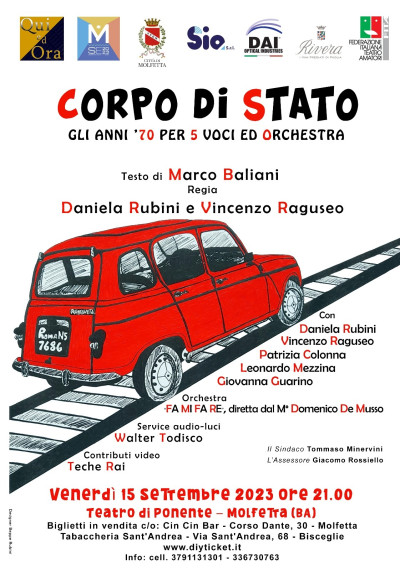 Corpo di Stato - Gli anni '70 per 5 voci e orchestra. Spettacolo teatrale mus...