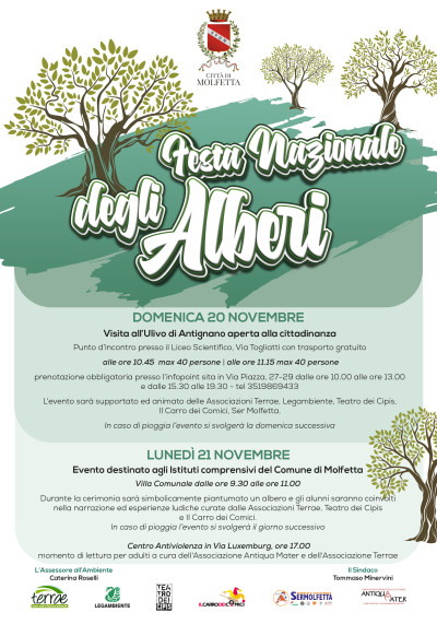 A Molfetta la Festa dell’Albero si fa in tre