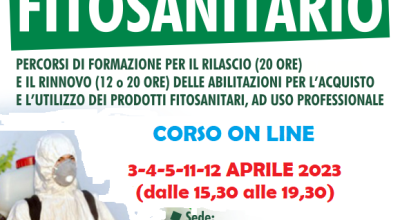 Patentino fitosanitari per uso professionale Aperte le adesioni al Corso online 