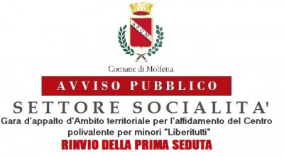 Settore Socialita rinvio gara appalto