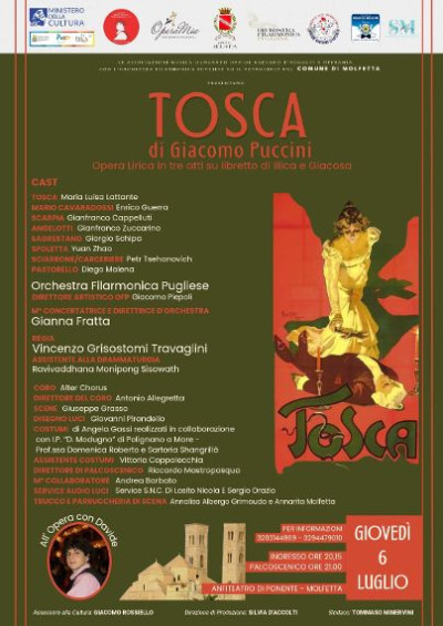 La Tosca approda a Molfetta. In scena solisti, coro e orchestra per il capola...