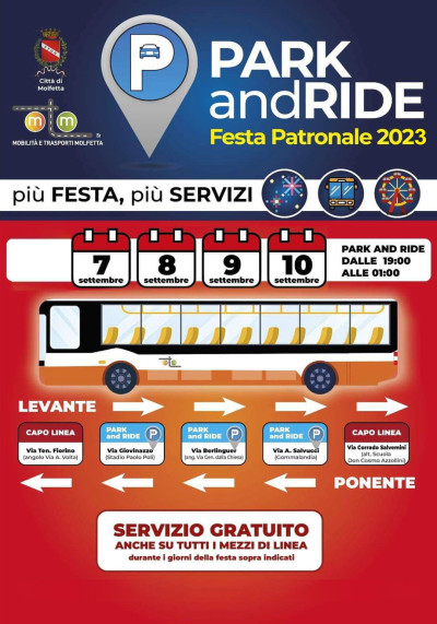 Park&ride e linee urbane gratuite nei giorni della Festa patronale