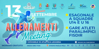 Al Paolo Poli la prima edizione di AllenaMenti meeting, giovanile di atletica...