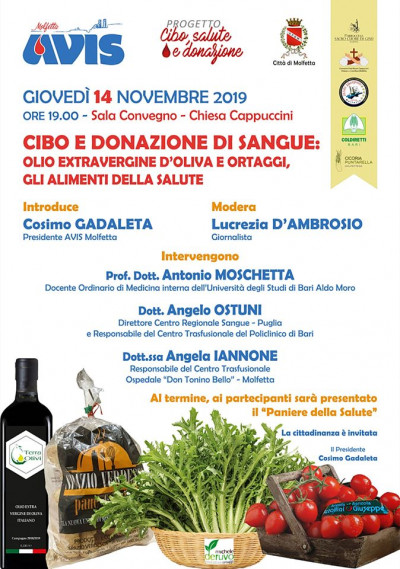 Cibo e donazione di sangue: olio extravergine di oliva e ortaggi. Gli alimenti della salute