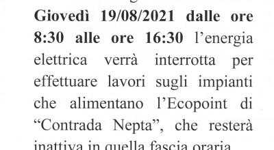 ASM - avviso interruzione energia elettrica - Contrada Nepta - giovedì...