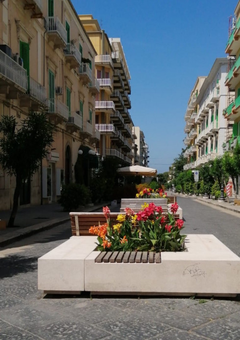 Corso Umberto in fiore. Nessuna nuova pianta. Merito della manutenzione