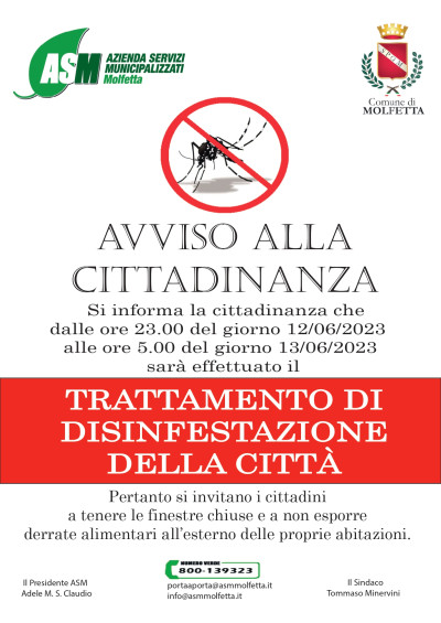 Disinfestazione della città