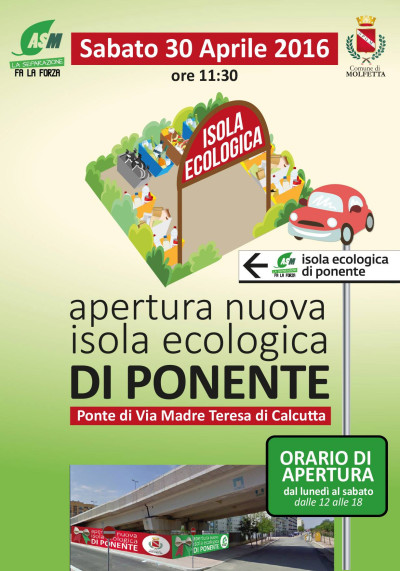 locandina inaugurazione isola ecologica locandina inaugurazione isola ecologica