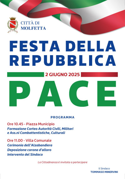 Celebrazioni 2 giugno, festa della Repubblica. Il programma