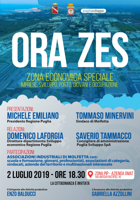 “Ora Zes”, si presenta alla città la Zona economica speciale